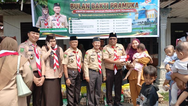 Bulan Bakti Pramuka, Kwarcab Pekanbaru Gelar Aksi Zero Stunting di Senapelan