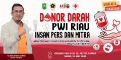Semarakkan HPN dan HUT ke-80, PWI Riau Gelar Donor Darah Senin Mendatang