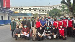 Dinkes-KONI Pekanbaru dan PMI Riau Bagikan 2000 Masker ke Pengguna Jalan