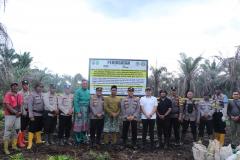 Bersama Wabup Kapolres Rohil Pasang Plank Larangan di Lokasi Bekas Karhutla